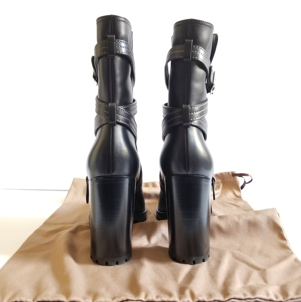 Gianvito Rossi Maren Leather Buckle Calf Boots Size EU 40 Black - Picture 4 of 13